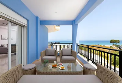 White & Blue Beachfront Luxury Suite