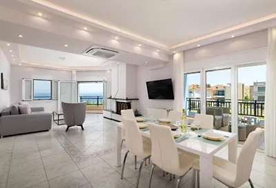 White & Blue Beachfront Luxury Suite