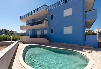 White & Blue Beachfront Luxury Suite