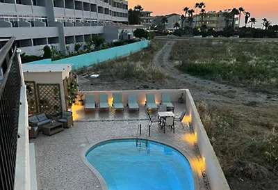 White & Blue Beachfront Luxury Suite
