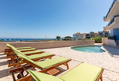 White & Blue Beachfront Luxury Suite